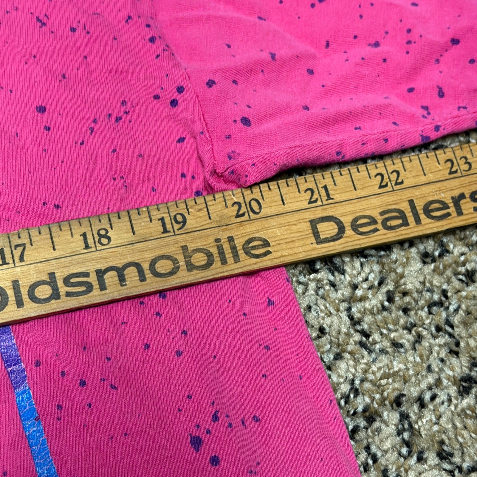 90s Vaporwave Neon Graphic T Shirt Pink Paint Splatter Men's Large gallery