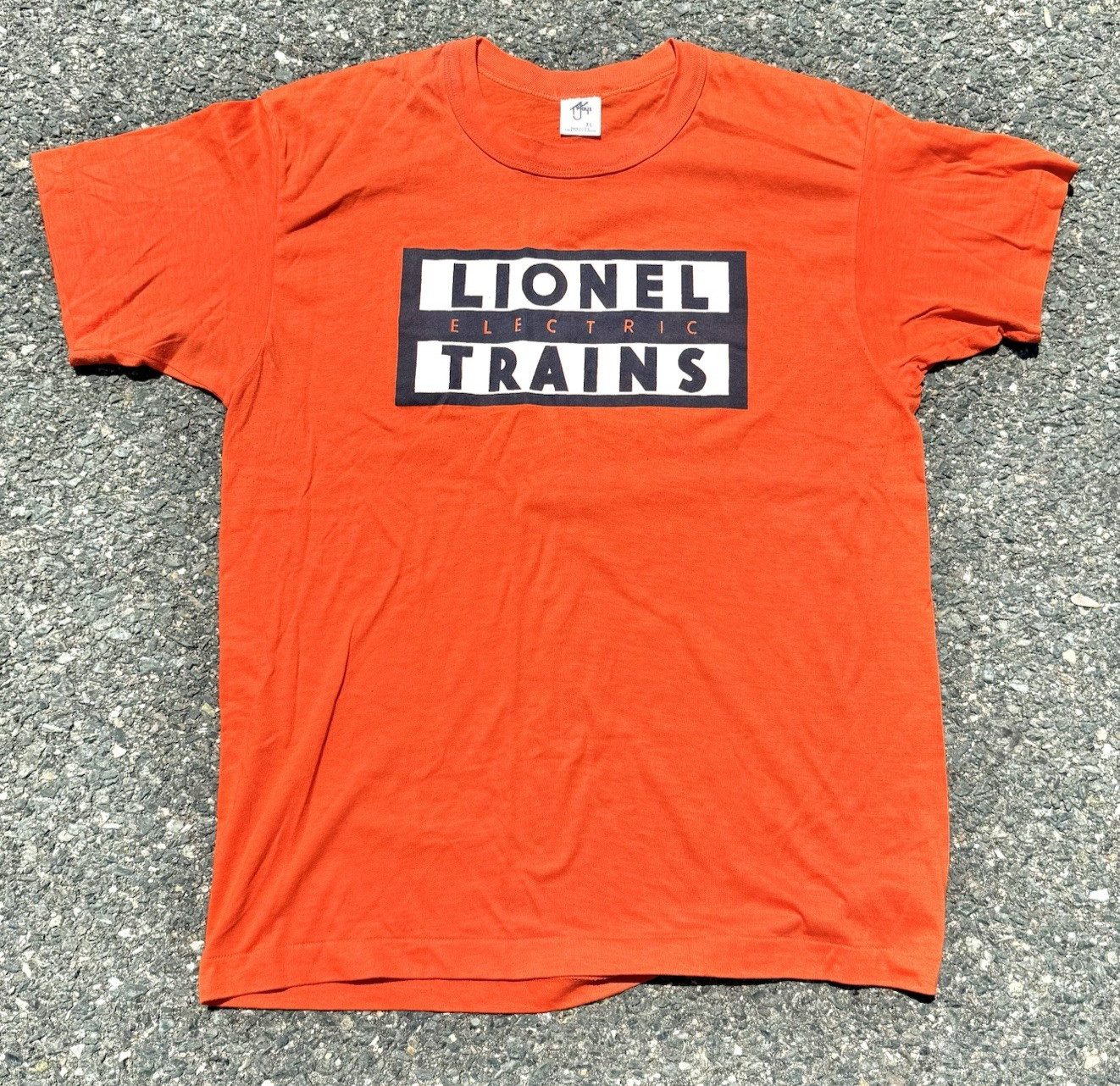 Vintage Lionel Electric Trains Retro 70s T Shirt Size M Medium Orange