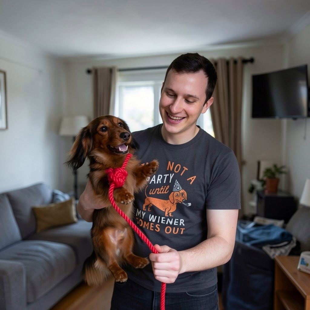 Mens Its Not A Party Until My Wiener Comes Out T Shirt Funny Dachshund Dog Adult gallery