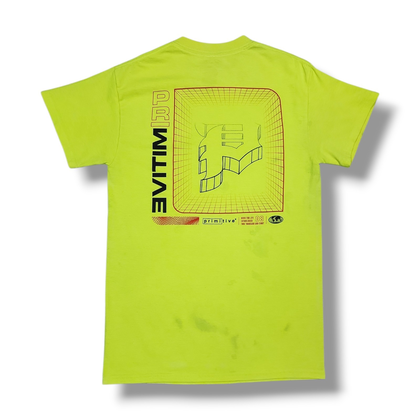 Primitive Skateboarding Short Sleeve Neon Yellow Graphic T-Shirt Men's S gallery