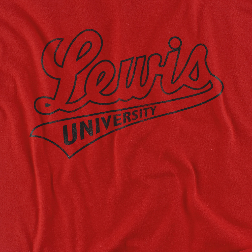 Lewis University Adult T-Shirt Distressed Primary, Red, S-5XL gallery