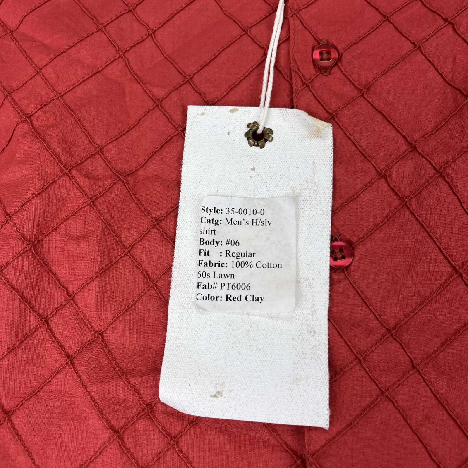 NWT Fisherman's Cove Men's Large Red Clay Short Sleeve Textured Free Shipping gallery