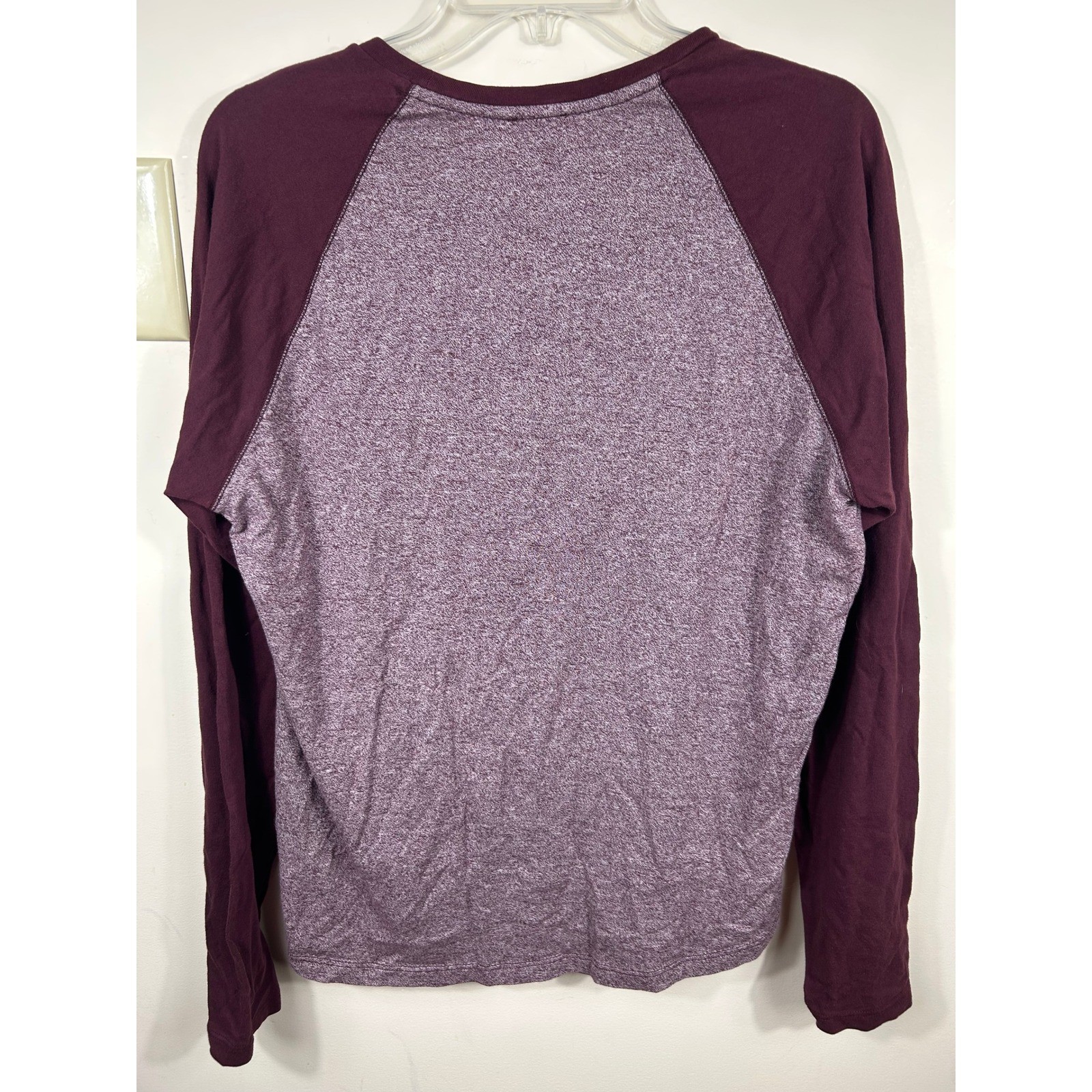 Vince Marled Burgundy Raglan Baseball T Shirt Mens M Colorblock L/S Cotton Comfy gallery
