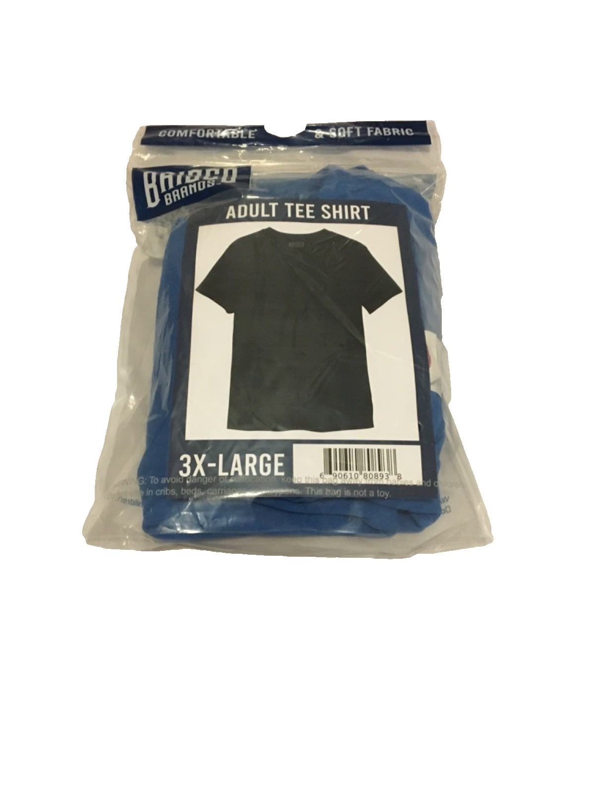 Brisco Brands Comfortable Short Sleeve Blue T-Shirt Adult 3X-Large NIB