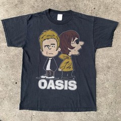 Oasis Gallagher Cartoon Heavy Cotton Black Unisex T-shirt Size S-5XL