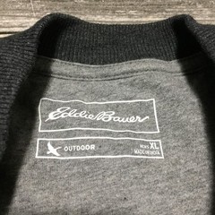 Eddie Bauer Waffle Knit Thermal Henley Shirt Men’s XL Dark Gray Casual A6