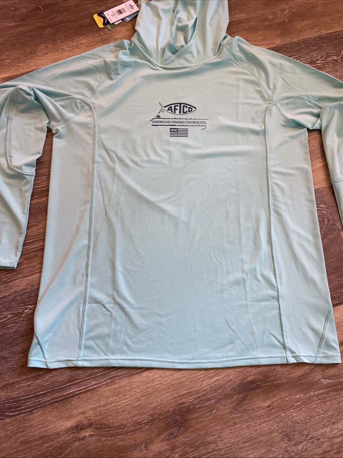 Aftco Shirt Adult XL Barracuda Geo Cool Performance Stretch Hoodie Fishing READ gallery