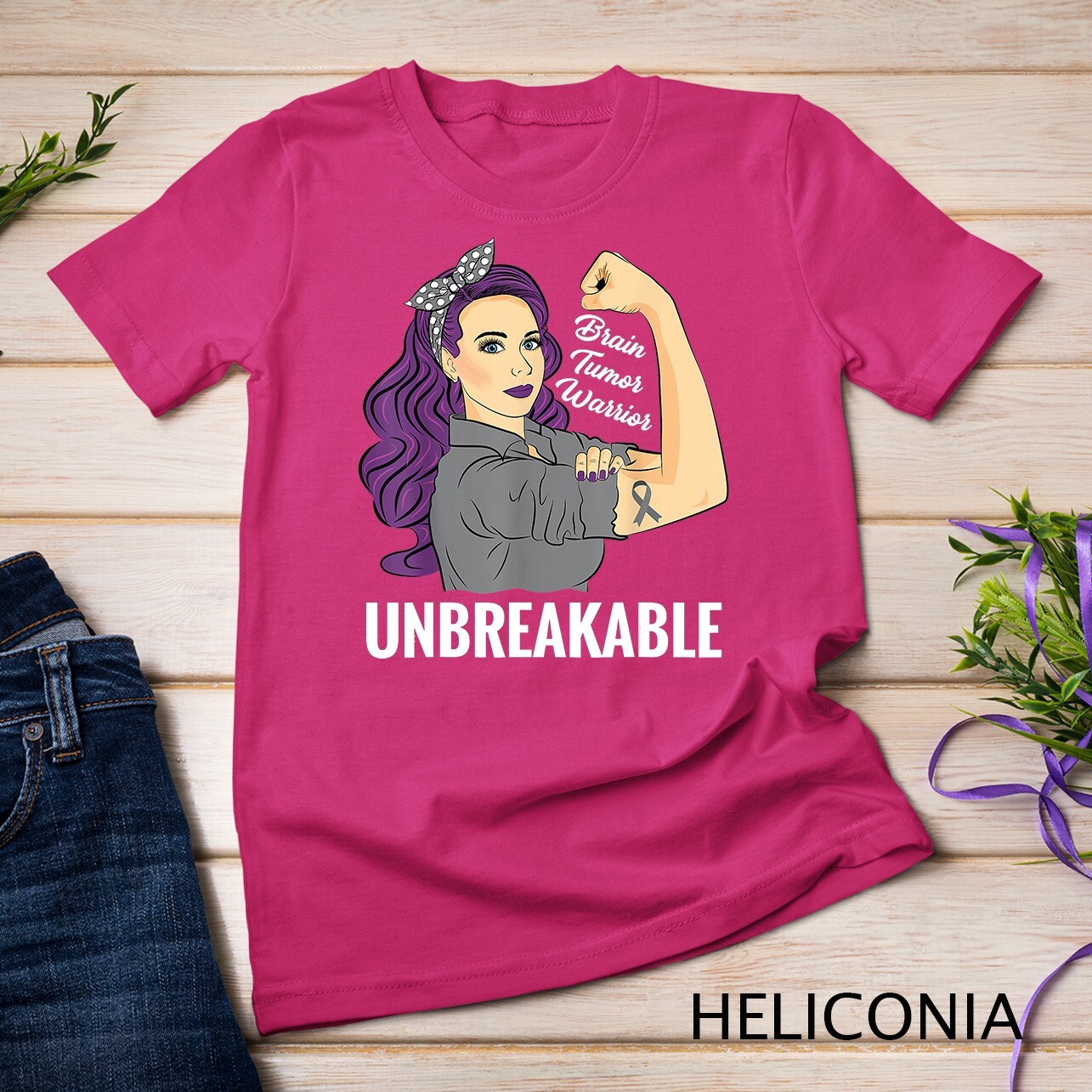 Brain Tumor Awareness Warrior Unbreakable Survivor Unisex T-shirt gallery