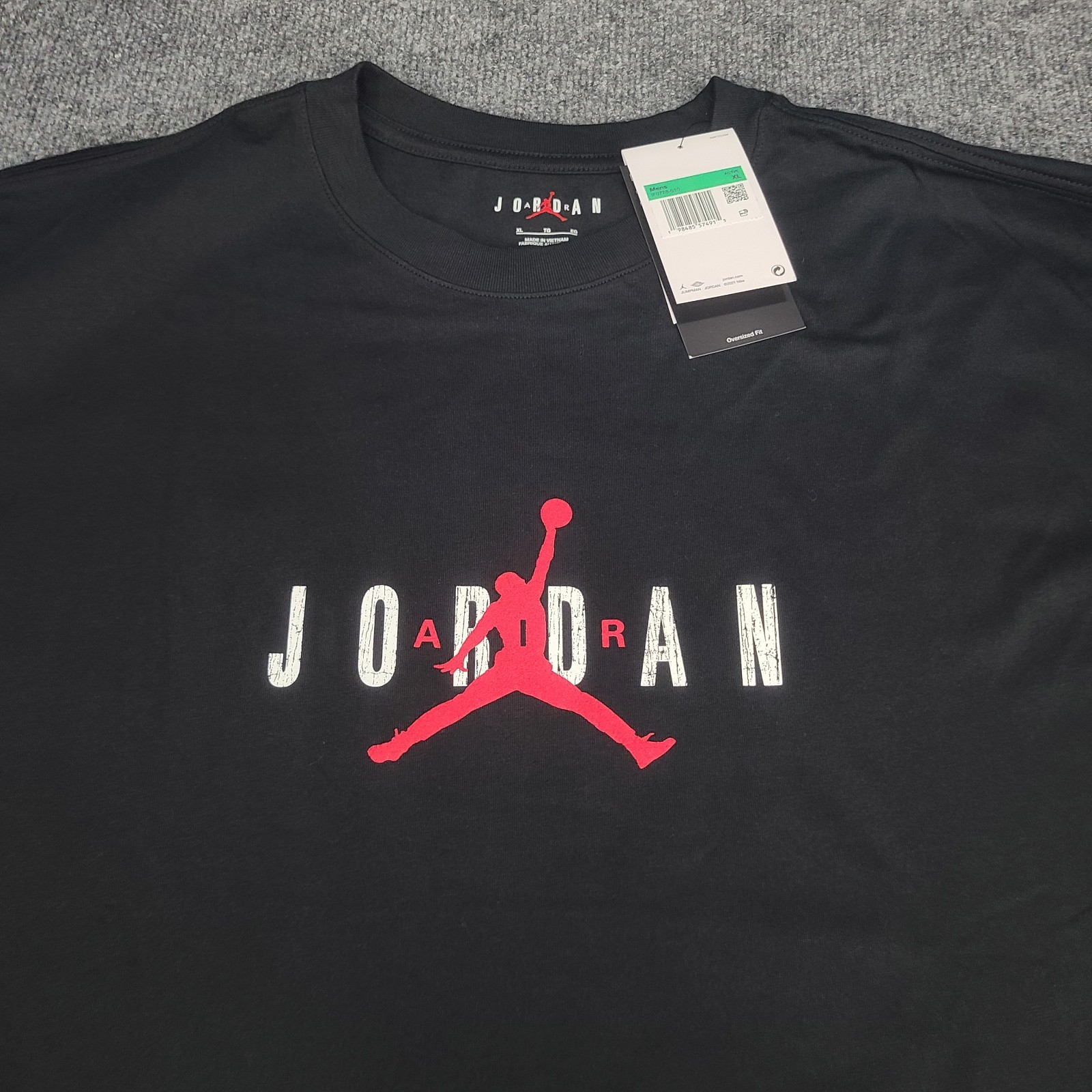 Jordan Shirt Mens XL Black Gym Red Jumpman Brooklyn Nike Air Oversized Fit Tee gallery