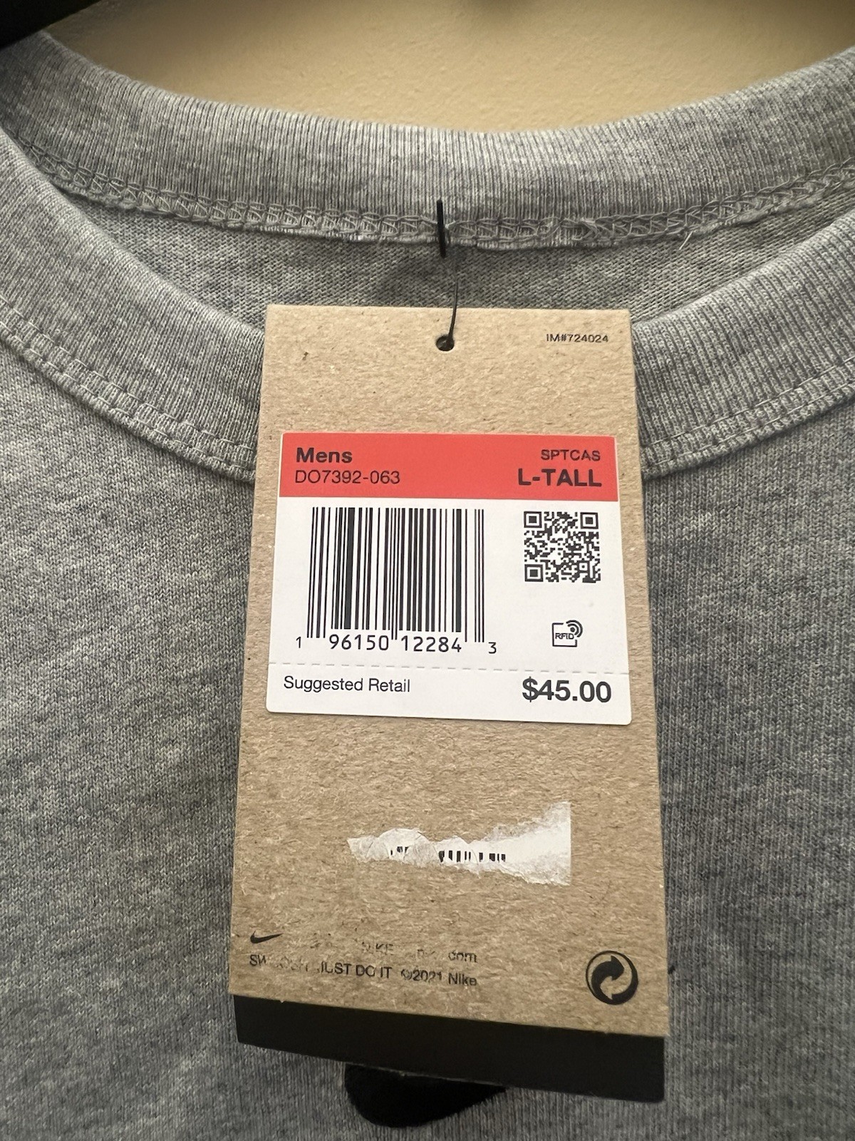 #259 Nike Men's Large Athletic Wear Short Sleeve Logo Swoosh Active Heavy TShirt gallery