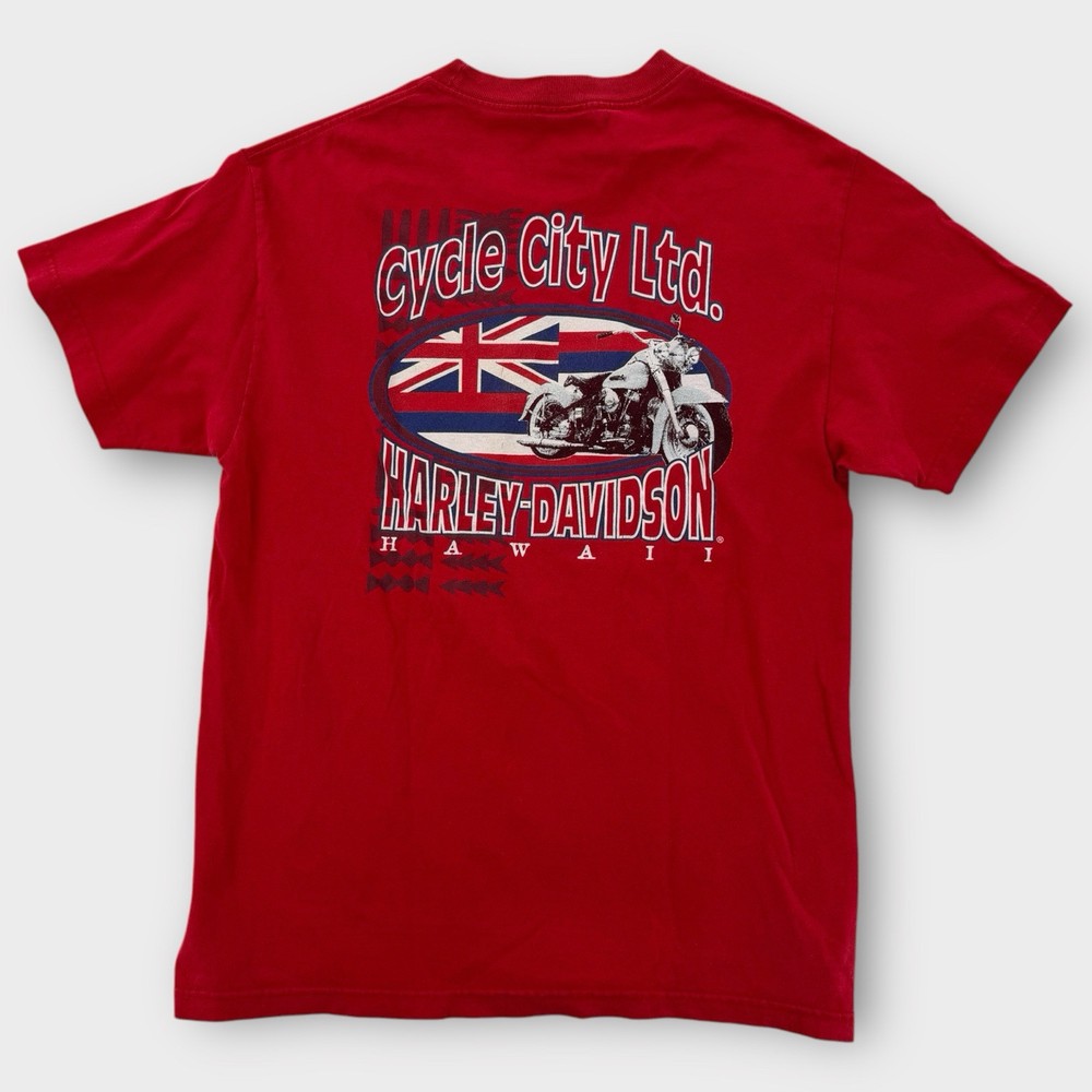 Harley-Davidson T-Shirt Mens Large Cycle City Ltd Hawaii Red Biker USA Vintage