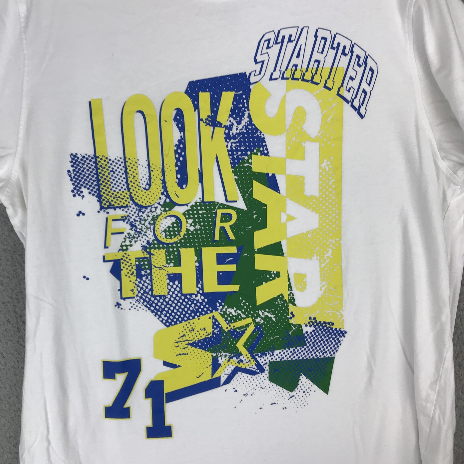 Starter Shirt Mens XL White Look For The Star 71 Graphic Tee Tagless Sports gallery