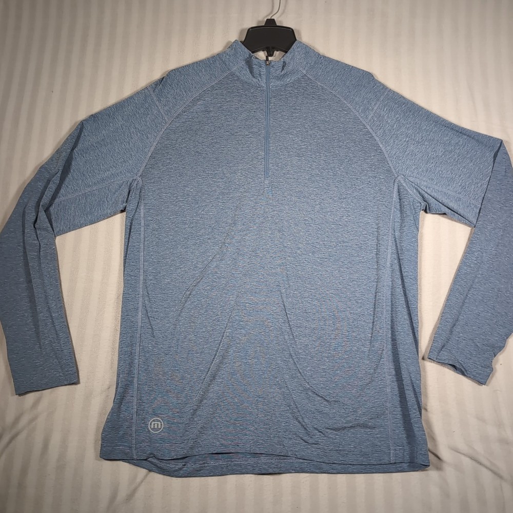 Travis Mathew Pullover 1/2 Zip Long Sleeve Stretch Shirt Men XL Logo
