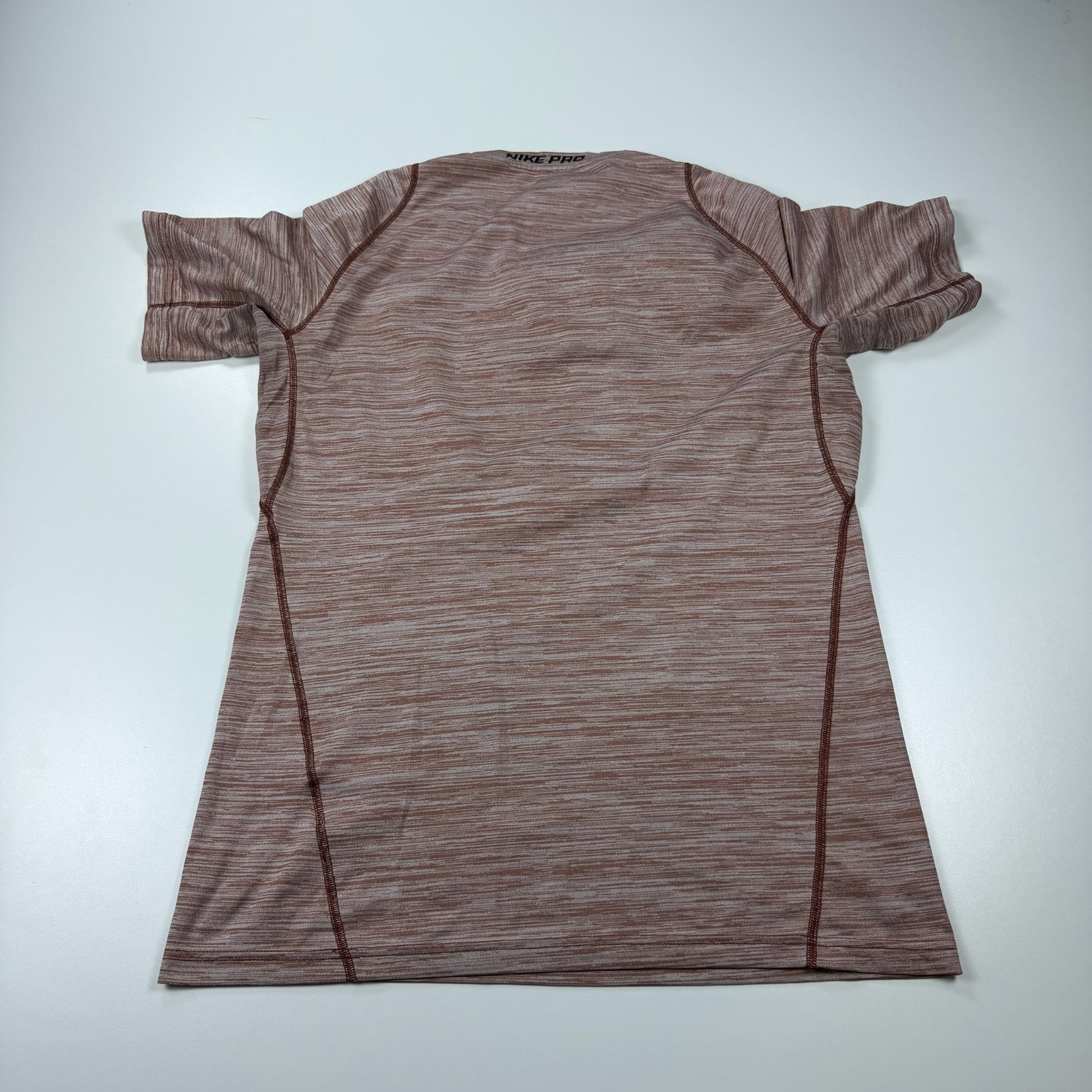 Nike Pro Shirt Mens Medium Red Crew Neck Lightweight Stretch Training Swoosh gallery