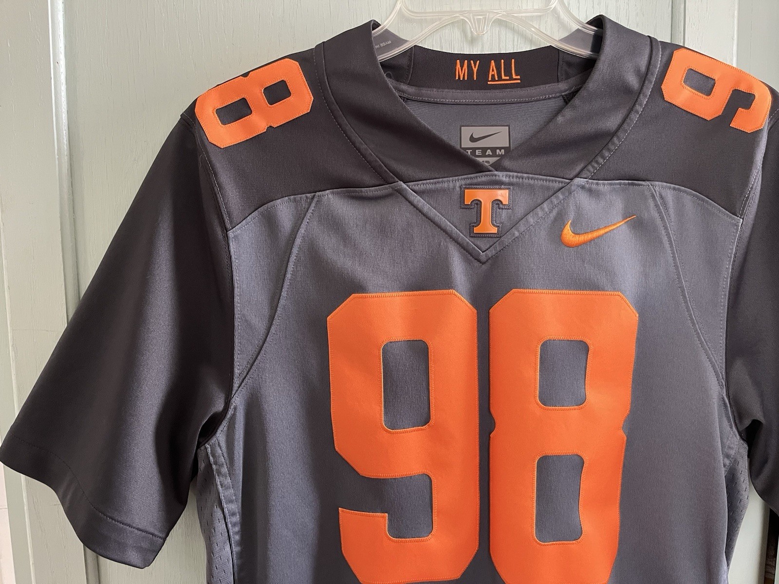 Men’s Size Small Limited Edition Smokey Gray My All TN Vols Nike Football Jersey