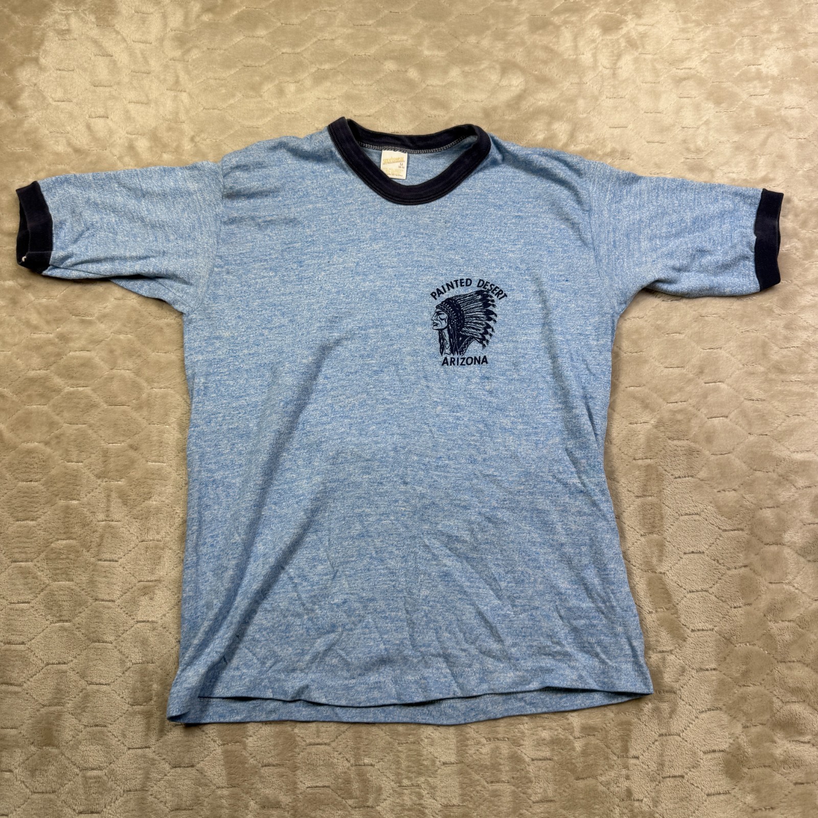 VTG 80s Painted Desert Arizona Indian Head Ringer Shirt Sz Md See Pics gallery