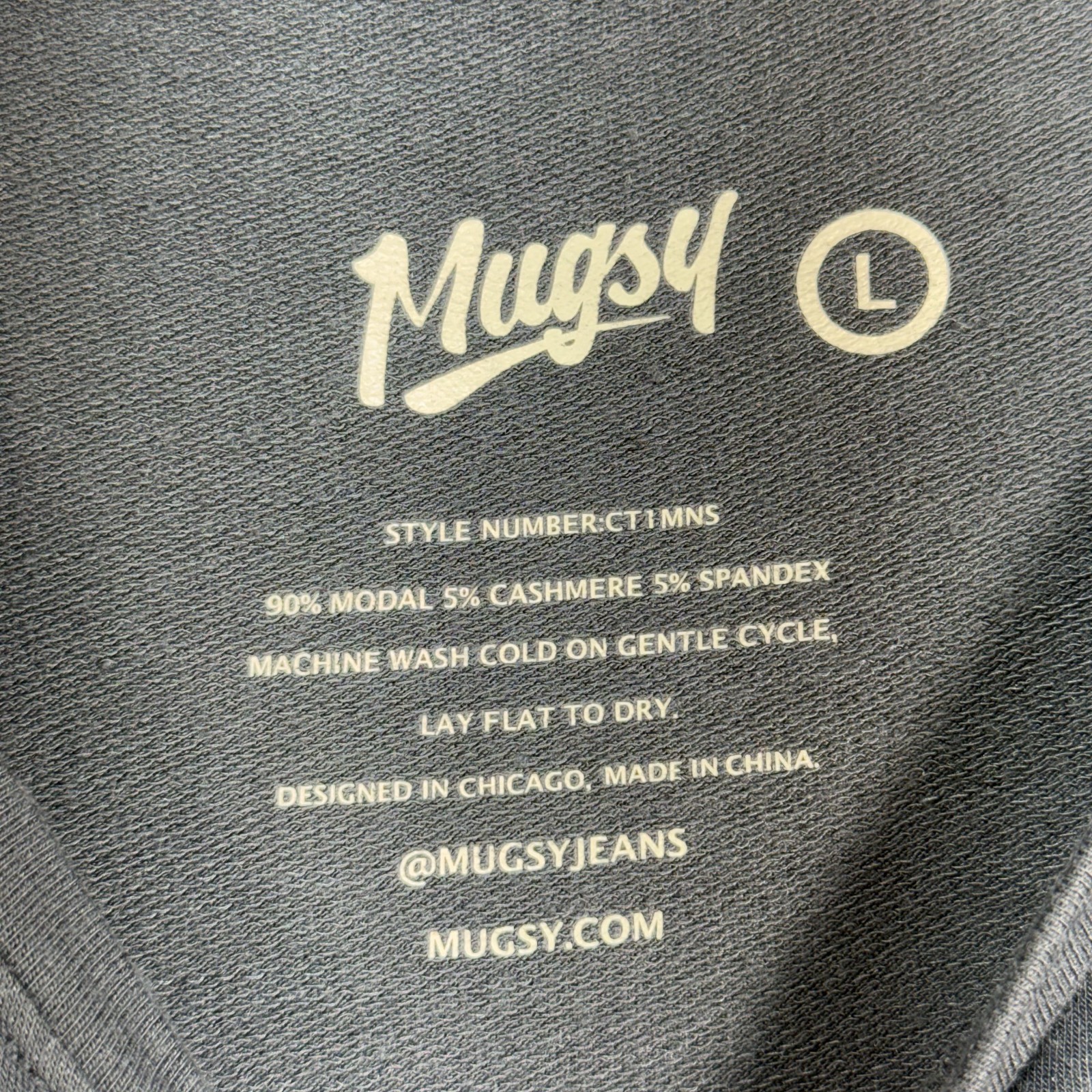 Mugsy Cashtech Henley Shirt Mens Large Blue Stripped Modal Cashmere Stretch Soft gallery