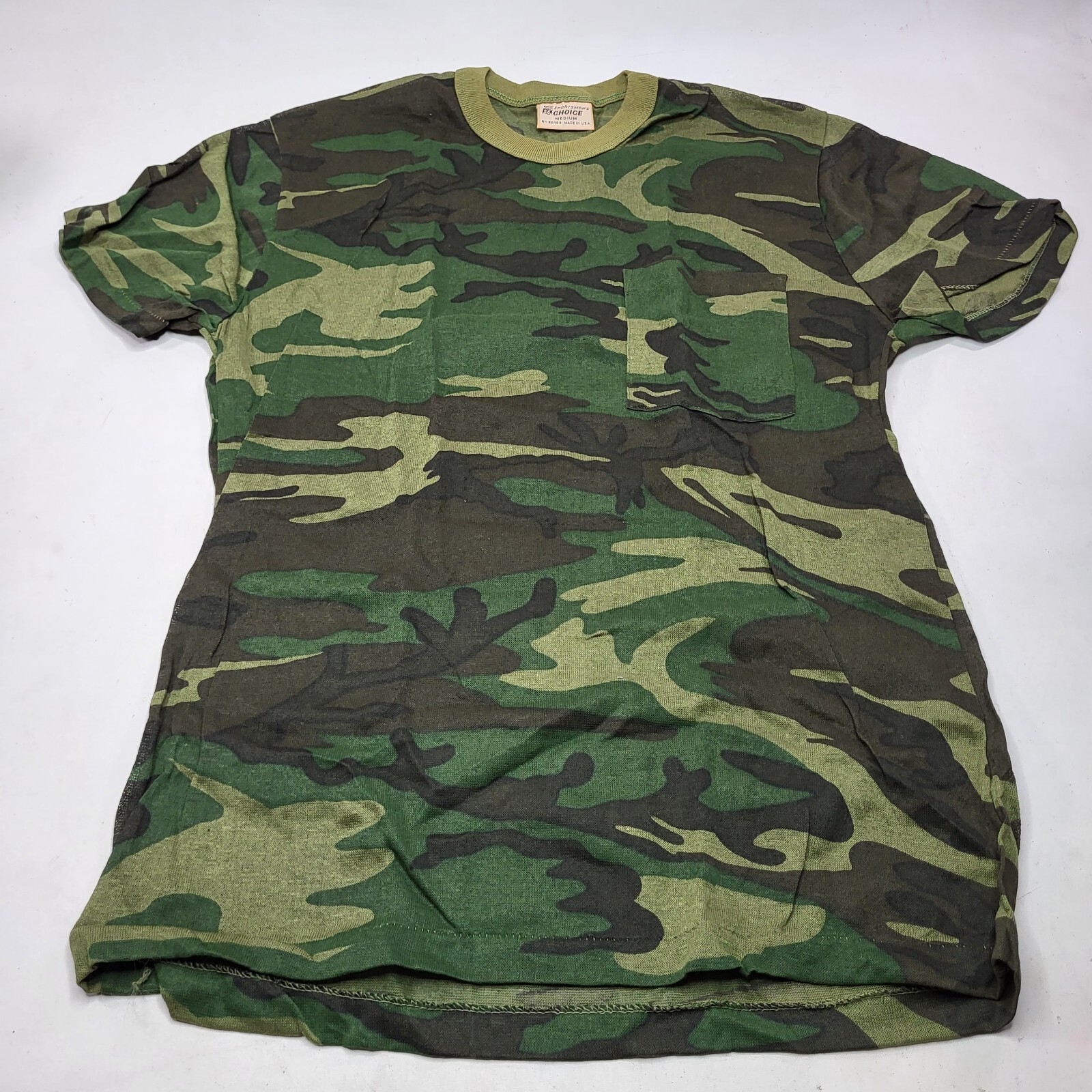 Vintage Sportsman's Choice Single Stich Woodland Camo T-Shirt Size Medium gallery