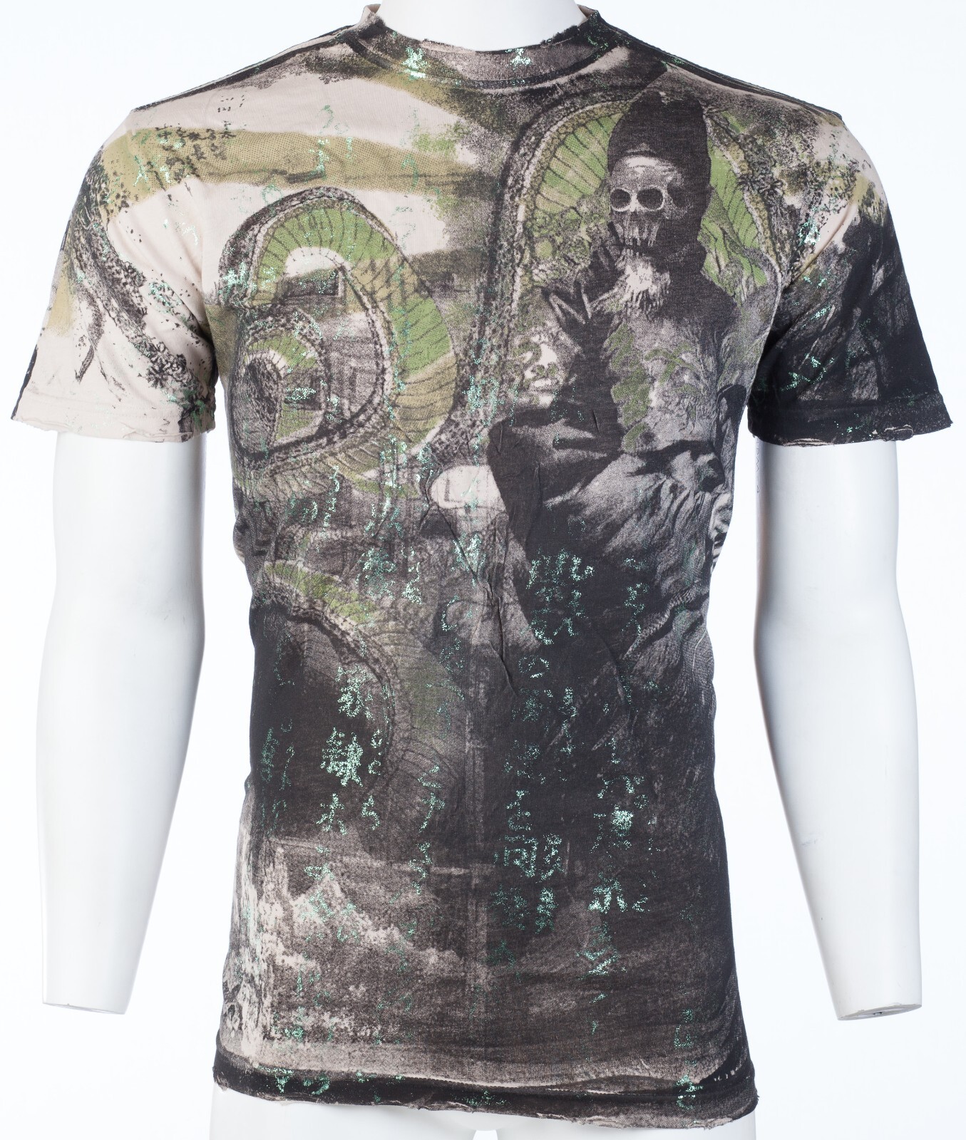 Rare $62 AFFLICTION Sand SERPEANT EMPEROR Short Sleeve Slim Fit Y2K T-shirt NWT gallery