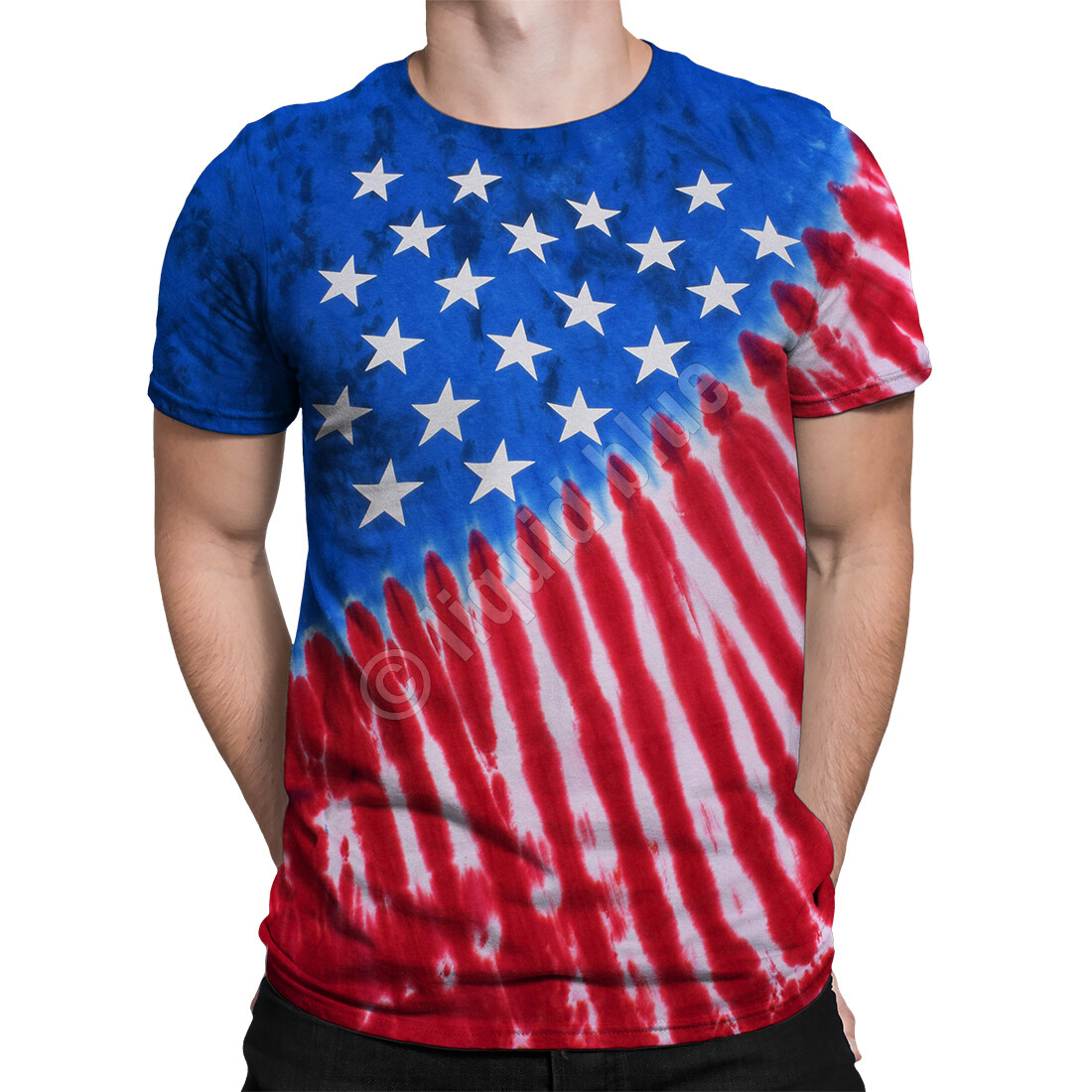 Patriotic Stars and Stripes Pride American Flag USA Mens Tie Dye T Shirt 11104 gallery