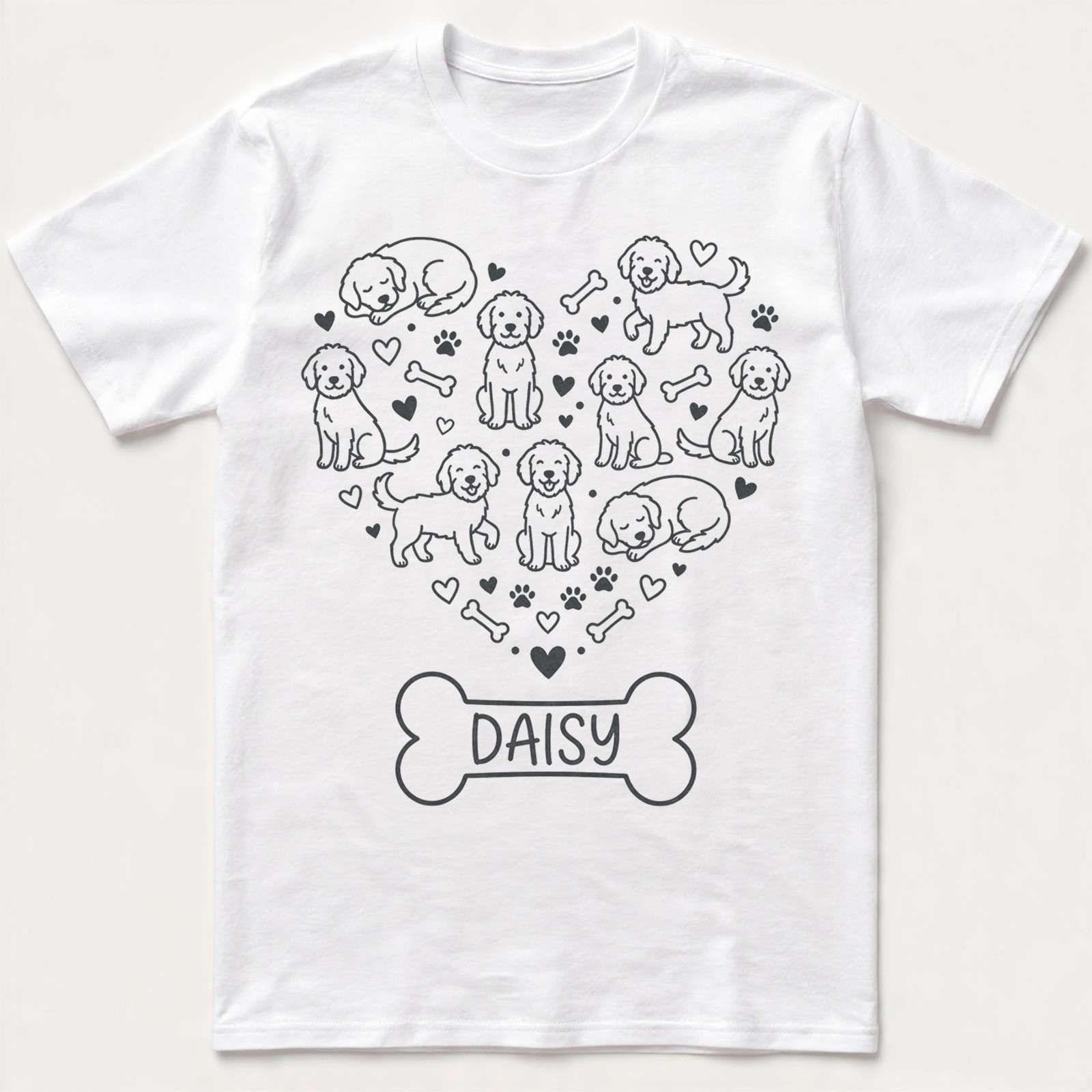 Custom Goldendoodle Heart T-Shirt Dog Mom Lover Cute Puppy Pet Memorial Tee