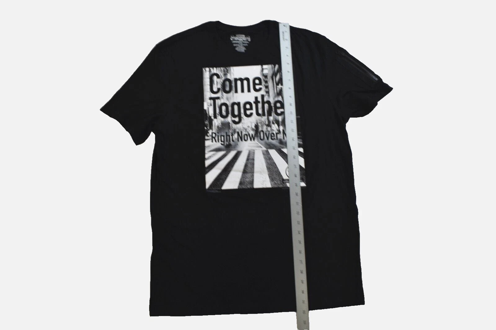 Lyrics By Lennon & McCartney Mens Come Together Zipper Pocket Black Shirt New XL gallery