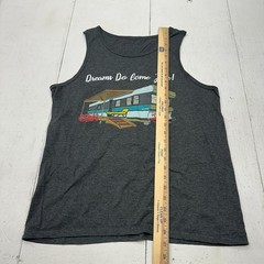 Dark Grey Trailer Park Life Graphic Sleeveless Racerback Tank Top Men Size Small