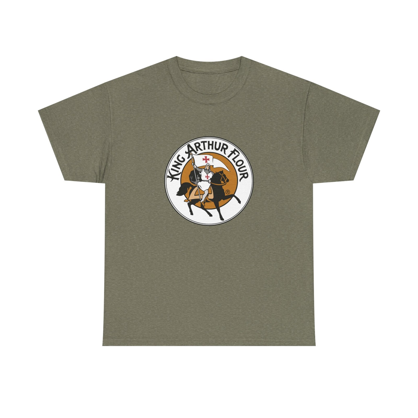 King Arthur Flour Old Logo Crusades Knight Templar Cross Horse Bake Emblem Shirt gallery