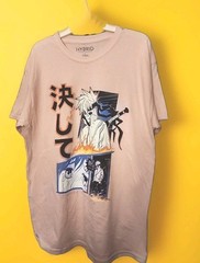NARUTO MENS NEVER SURRENDER T SHIRT LARGE A115 EXCELLENT NEW ANIME NICE SZ L