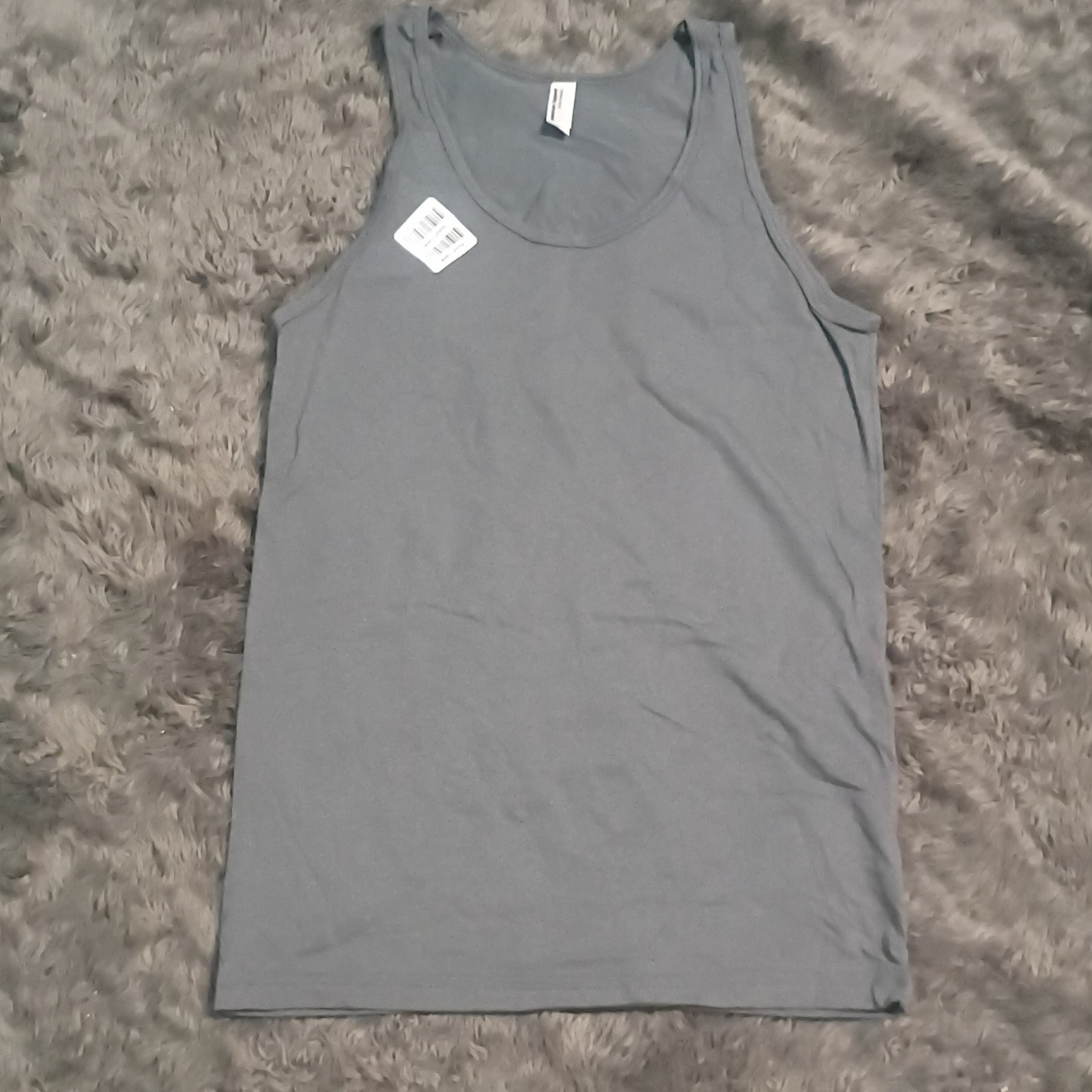 American Apparel 50/50 Collection Unisex Adult S Gray Crew Neck Sleeveless Tank