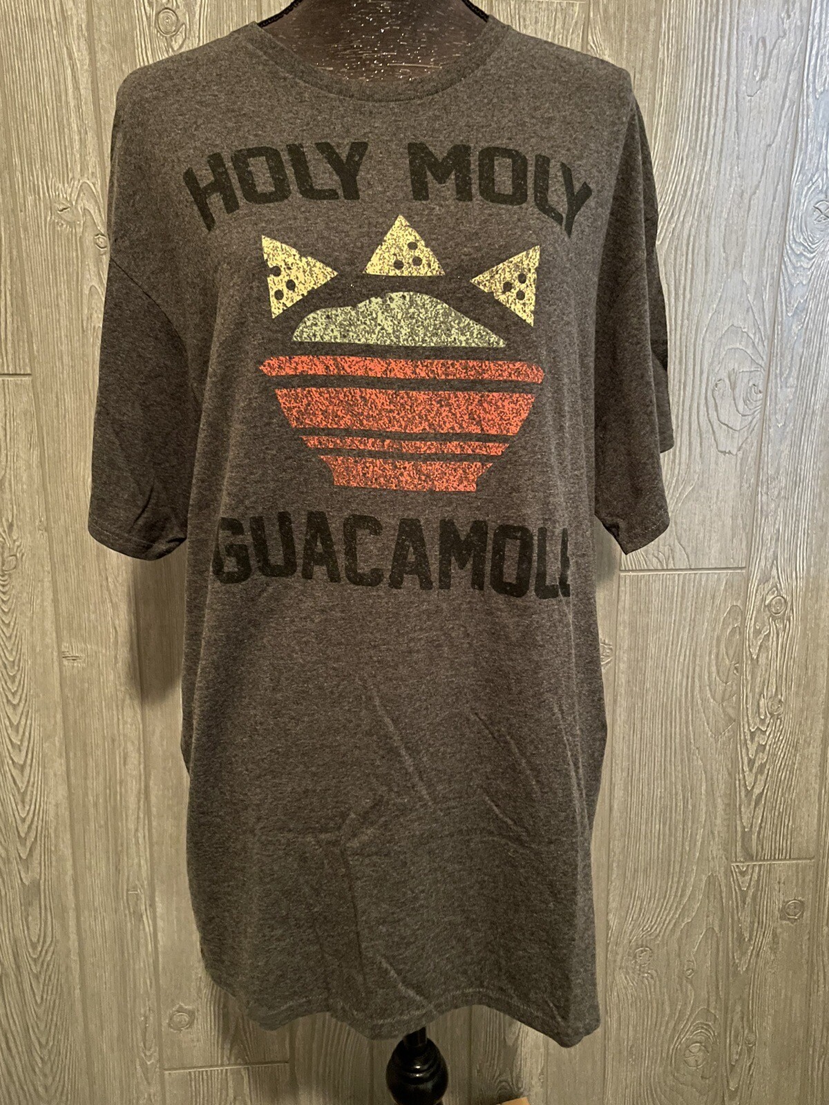 Adult Unisex Size XL Gray Holy Moly Guacamole Shirt