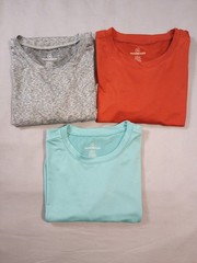 Real Essentials Shirts Men’s Large Gray Green Brown Bundle of 3 Short Sleeve