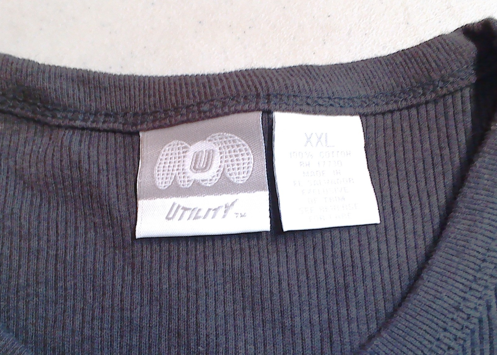 Utility Brand Black Short Sleeve Long John Thermal Shirt Adult Size XXL gallery