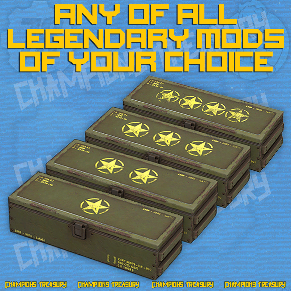 FALLOUT 76 PC ANY OF ALL FOUR STARS LEGENDARY RAID MOD BOX OF YOUR CHOICE