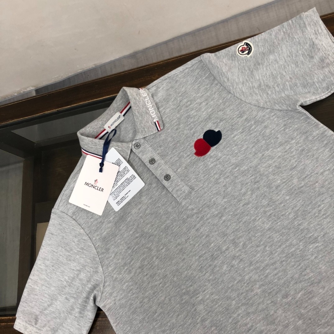 Moncler Gray Men's Summer Short-Sleeve Polo Shirt L gallery
