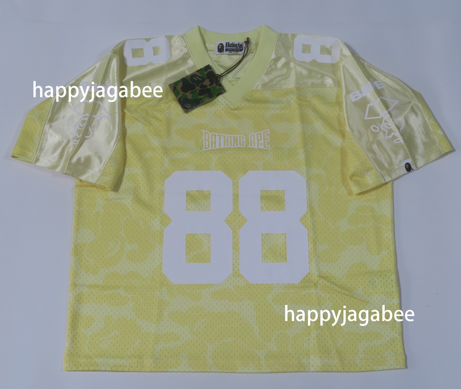 A BATHING APE Men's SOLID CAMO MULTI LOGO RELAXED FIT FOOTBALL JERSEY TEE rz gallery