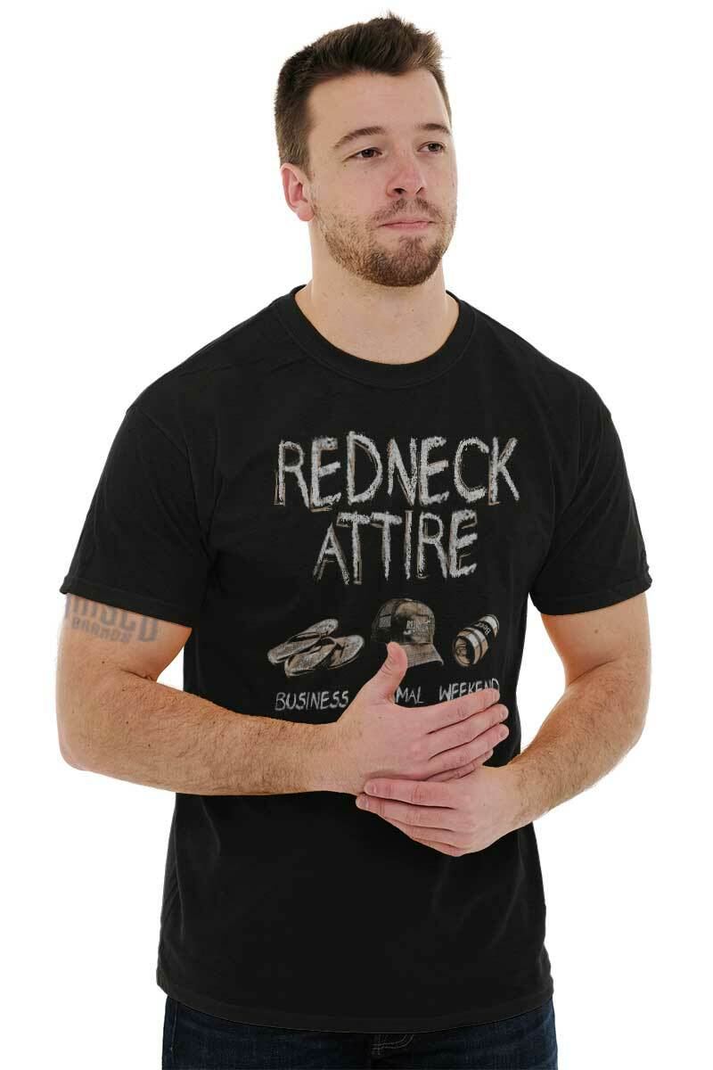 Funny Redneck Drink Beer Southern Attitude Mens Casual Crewneck T Shirts Tees gallery