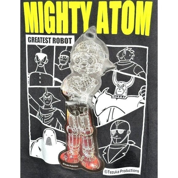 Tezuka Astro Boy Mighty Atom Sweatshirt Mens L Black Anime Graphic Hologram gallery