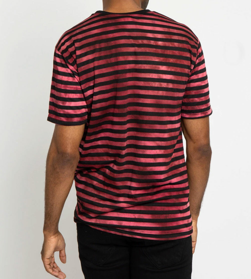 VICTORIOUS BRAND STRIPED T-SHIRT FEARLESS TIGER BURGUNDY/BLACK SIZES MED TO 2XL gallery