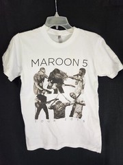Maroon 5 2015 Tour White T-Shirt Size Small Adam Levine Lightly Used