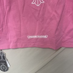 Chrome Heart Long Sleeve Small Pink Red White Logo Print
