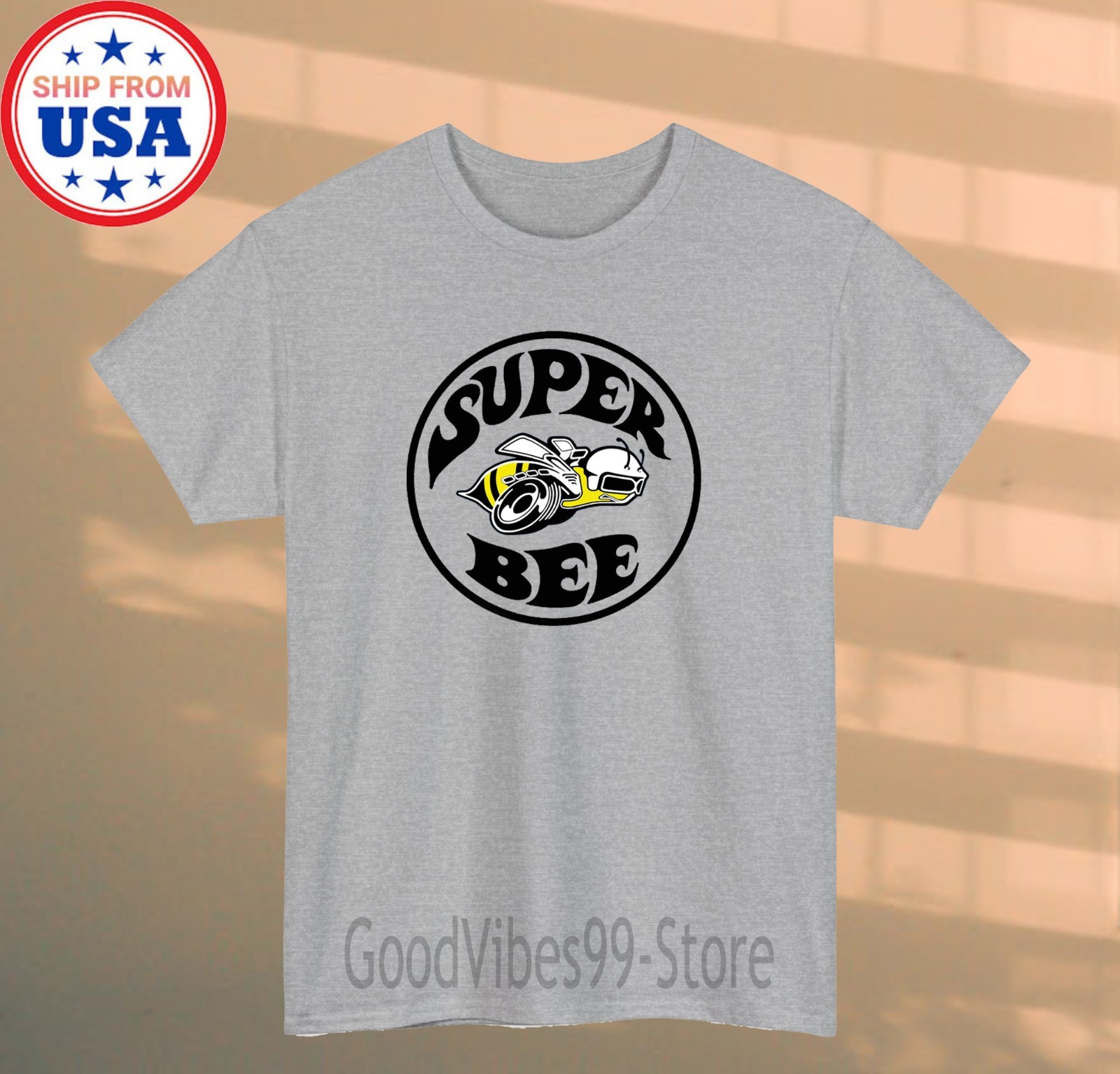Super Bee Super Car Men’s Grey Size S-5XL