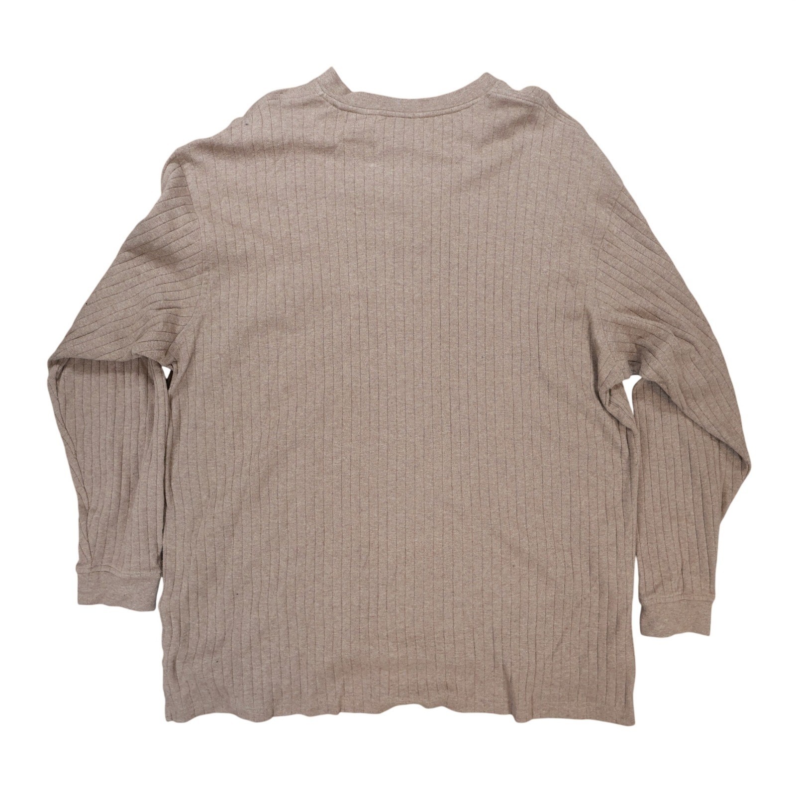 Roundtree Yorke Henley Mens 2X Brown Excellent Ribbed Texture gallery