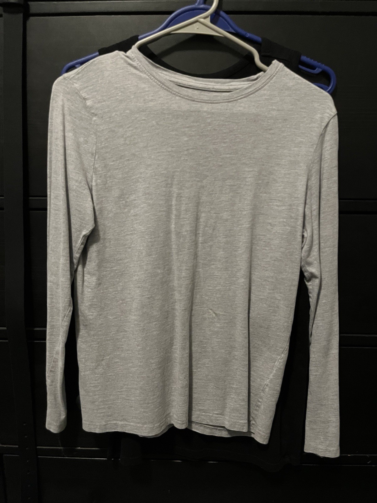 H&M Unisex Gray Solid T-Shirt Crew Neck Long Sleeve Regular Size S/M gallery