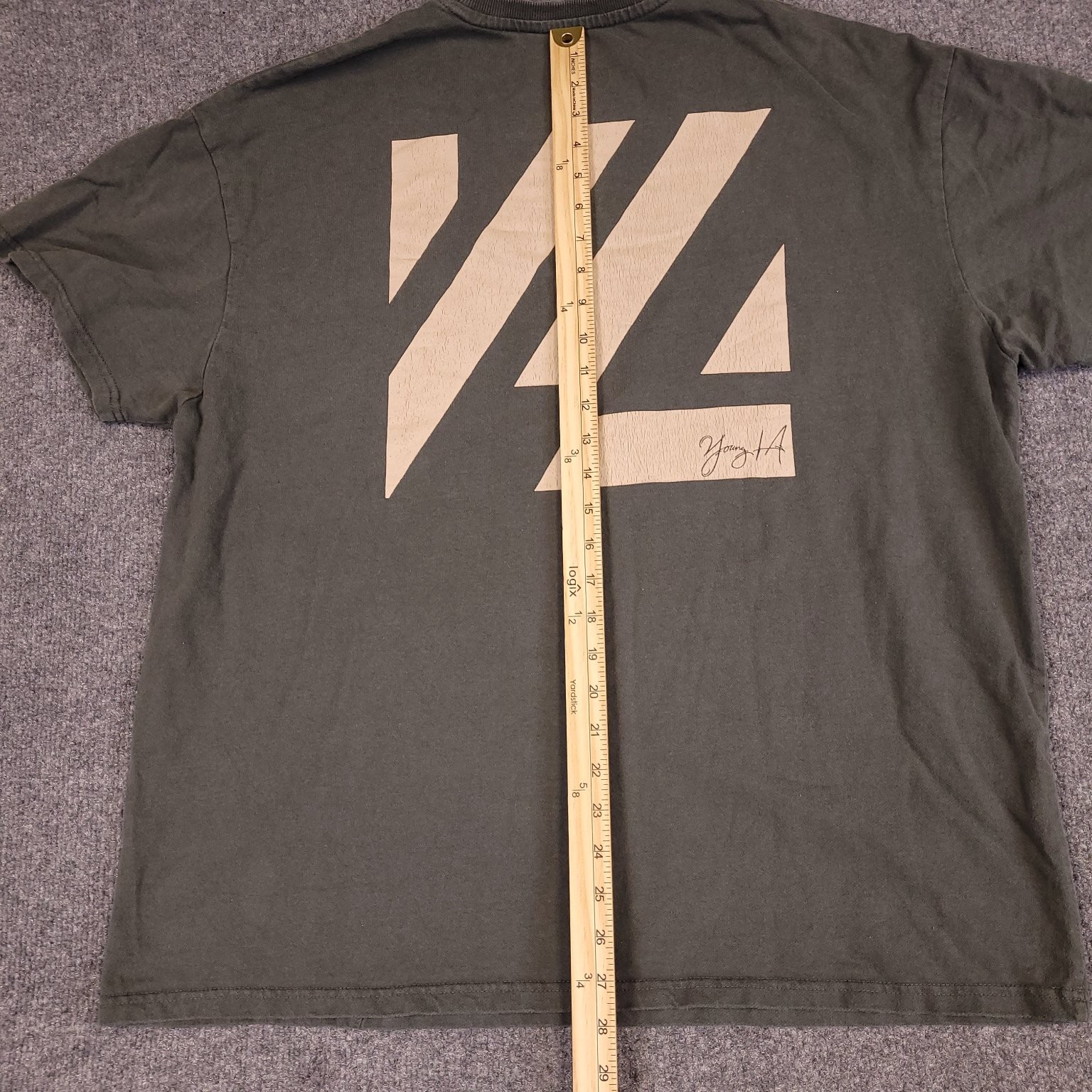 YoungLA T Shirt Mens Large Gray Graphic Logo Cotton Crew Neck Short Sleeve Tee gallery