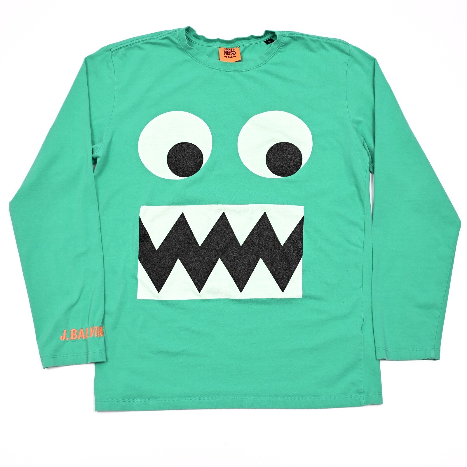J Balvin T Shirt Mens S Green Vibras Googly Eyes Long Sleeve Tour Tee Stretch gallery