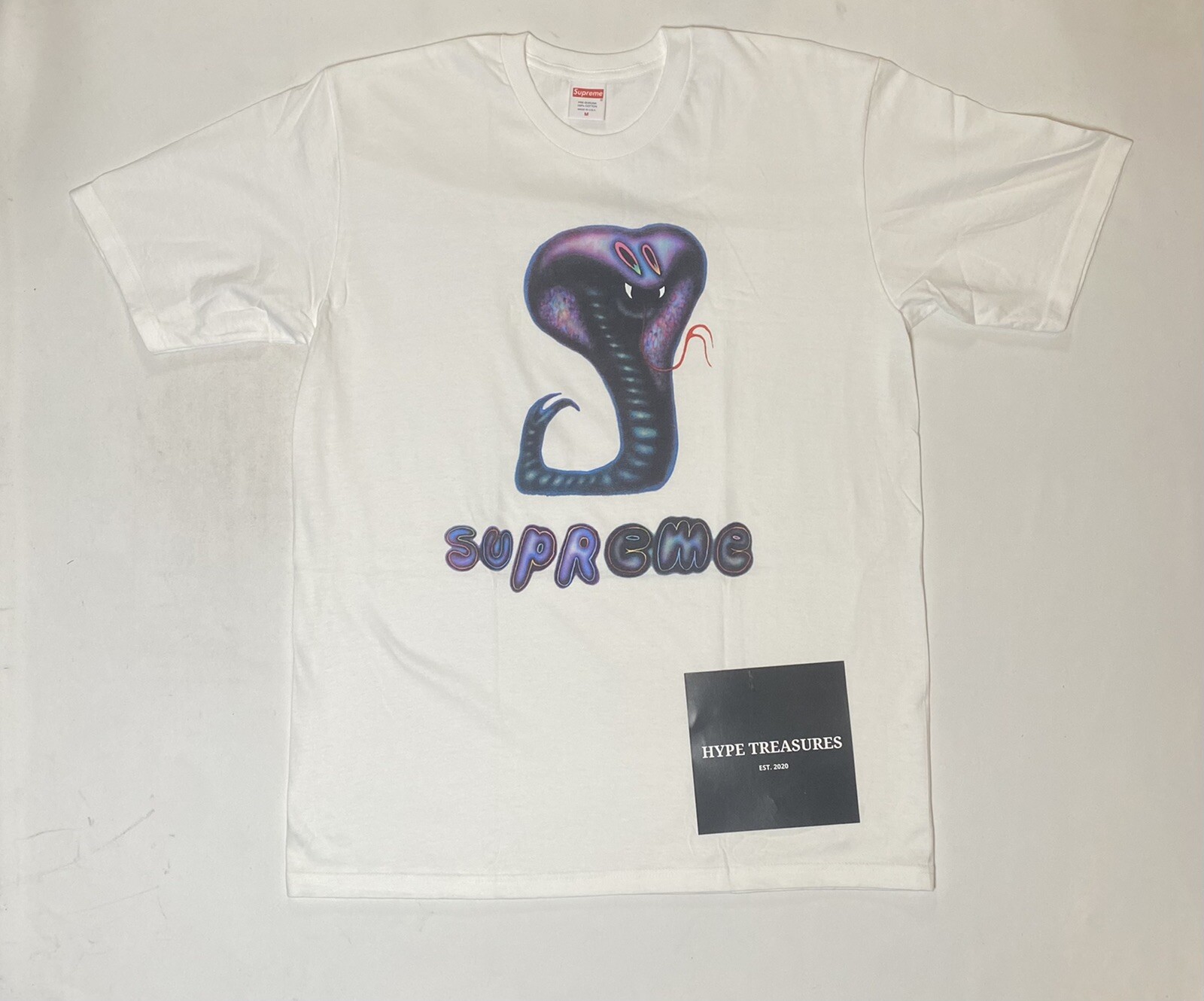 Brand New Supreme Snake Tee White MEDIUM/LARGE 2021 *RARE* - HYPETREASURES gallery