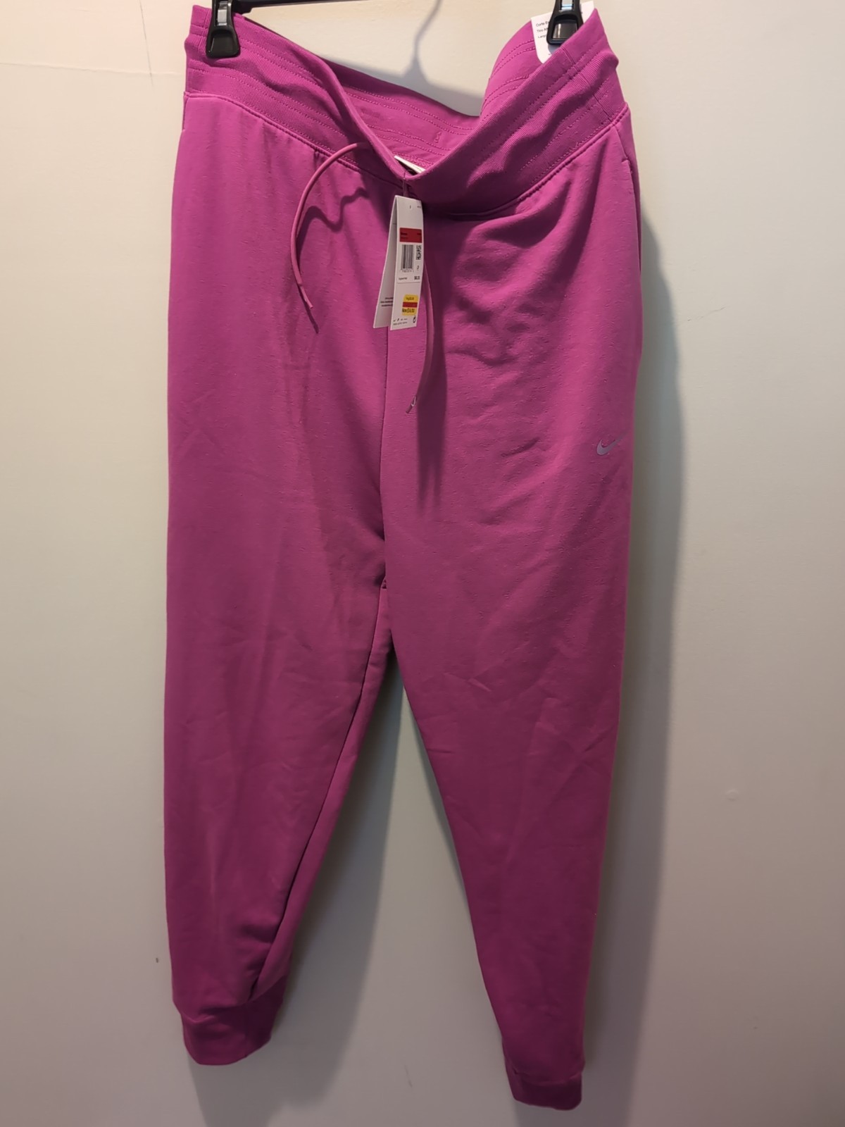 -NEW- Nike Women’s Large Plain Pink Sweatpants FB5434-518 Dri-Fit High Waist gallery