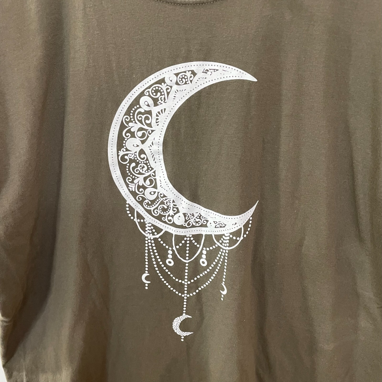 Gildan Adult Softstyle T-Shirt Crecent Moon Logo XL Olive Crew Neck T-Shirt gallery