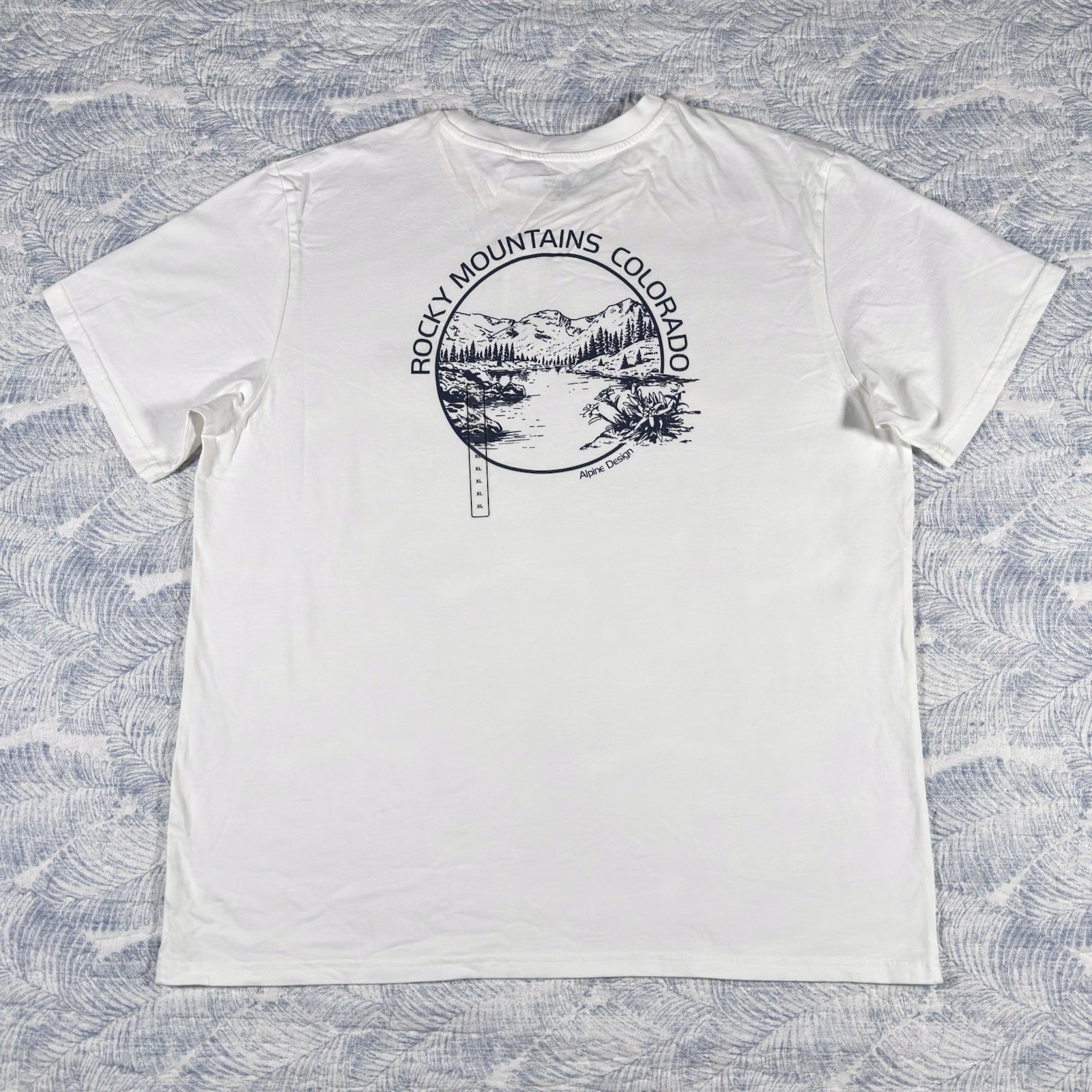 Alpine Design Rocky Mountains Colorado T-Shirt Mens Size XL White Organic Cotton gallery